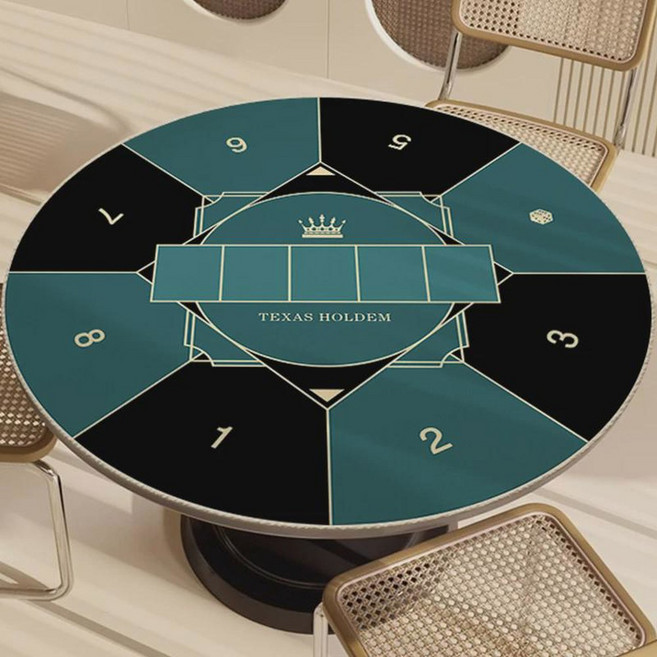 EAJ 블랙잭 하우스 6인용 카지노 호프집 8인 포커 원형 접이식 플레이 홀덤 성인 테이블, 텍사스 홀덤-매직 그린, 지름 100cm, 1개