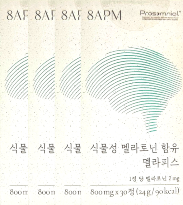 8APM 식물성 멜라토닌 함유 멜라피스 800mg x 30정 x 4박스 4개월분