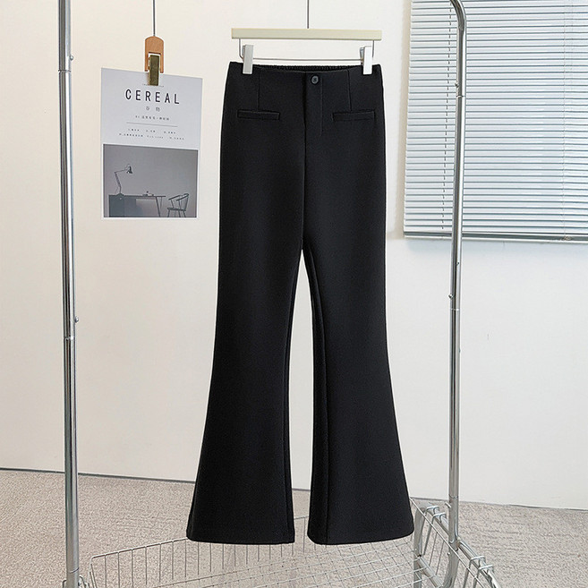 여성 빅사이즈 7XL 봄가을 하이웨스트 부츠컷 팬츠 슬랙스 슬림핏 부츠컷 데일리 통근룩