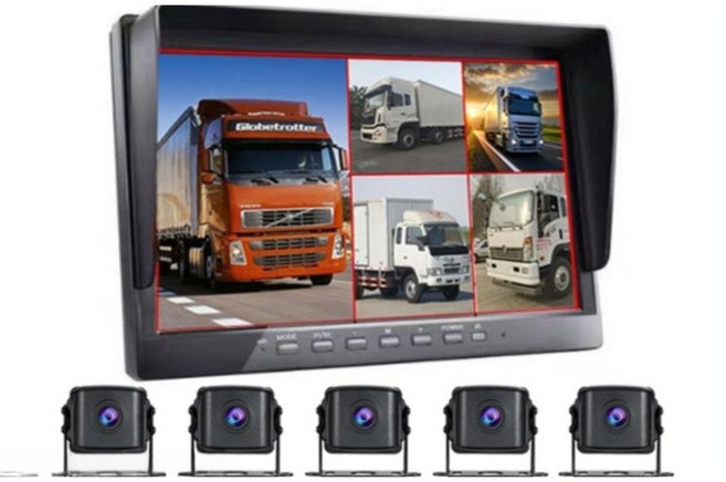 10인치 화물차 5채널 블랙박스 운전 24V 4방향 HD 야간 대형차 트럭 버스 사각지대, 공식 표준(7인치 2채널), 검은 색