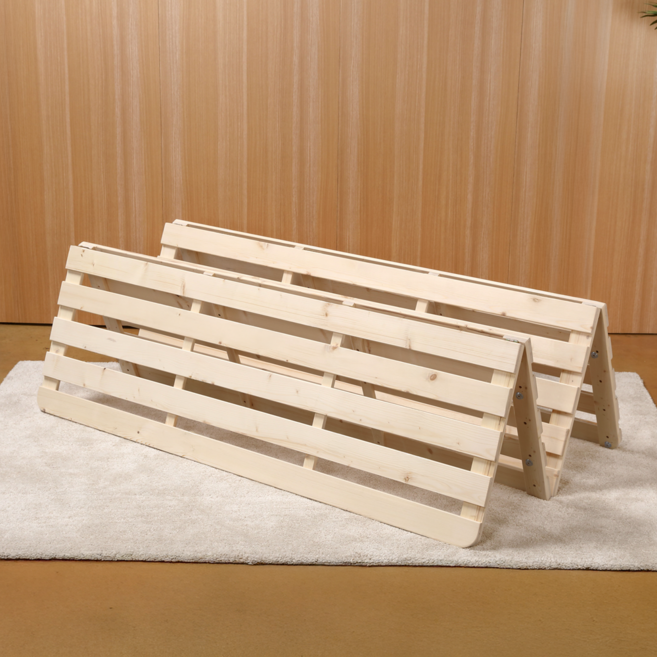 공간의하루 소나무 4단 원목 접이식 패밀리침대 무헤드 저상 침대프레임 받침대