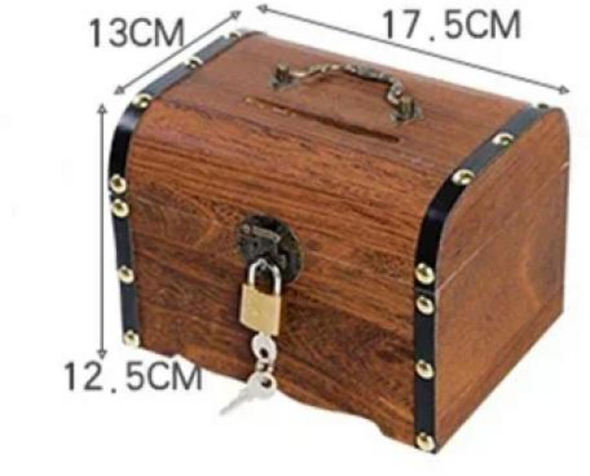 방탈출 핸드폰 미니 투명 번호 자물쇠상자 나무 복고풍 보물 상자 돼지 저금통 장식 자물쇠 동전 지폐 보관함 안전한 돈 선물, medium, 1개