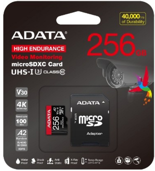 ADATA] High Endurance microSDXC (블랙박스&CCTV전용) UHS-1 U3 V30S, 1개, 256GB