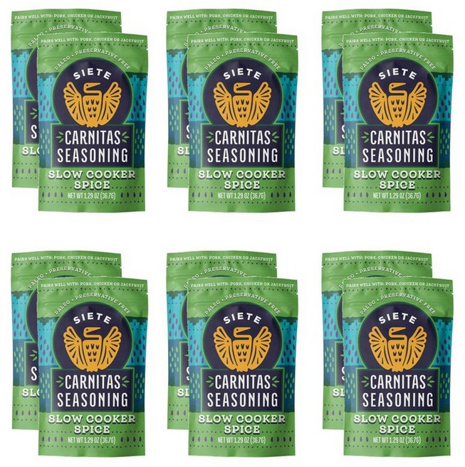 시에테 카르니타스 시즈닝 믹스 슬로우 쿠커 스파이스 36g, 12개