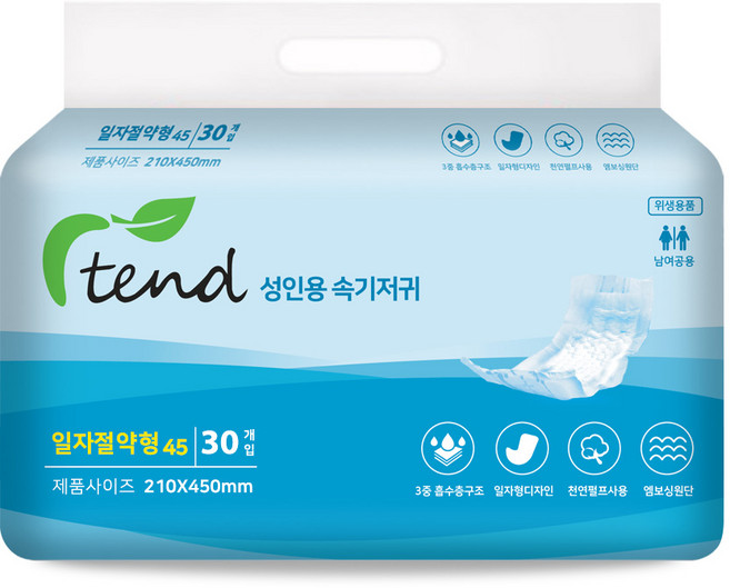 아이텐드 성인용기저귀 요양원 환자용 일자 속기저귀 일자 절약형45 120매 산모패드, FREE(onesize), 30개입, 4개