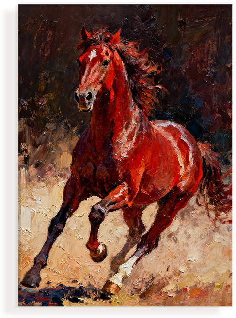 복들어오는 2026 병오년 인테리어 붉은 말 그림 캔버스 액자 - 10.붉은 말 E