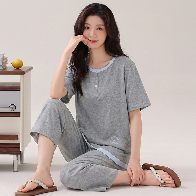 純棉睡衣女夏季薄款家居服 雲感透氣軟糯親膚
