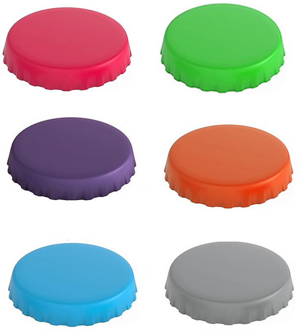 캔 밀폐캡 실리콘 김빠짐 방지 뚜껑 덮개, 6개, 혼합