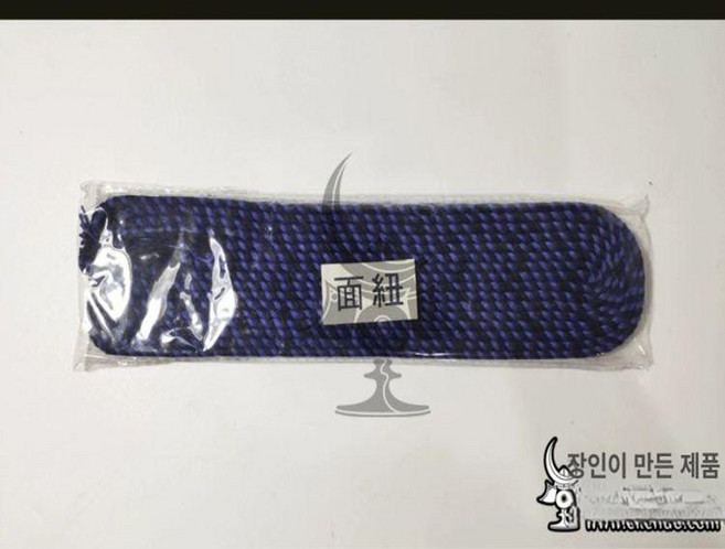 호구끈 갑끈 세트 호면끈 검도 도체 갈색자주색, 1개, 블루블랙 A