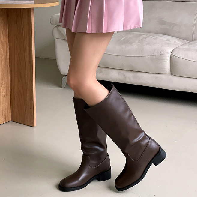 엠에스어패럴 라운드코 통 넓은 하비 롱부츠