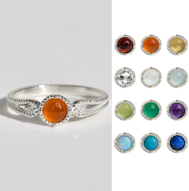 반지소 올랑 925실버 천연 원석 탄생석 여자 은반지