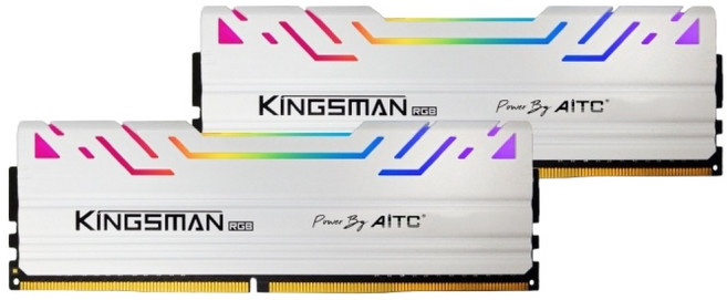 AITC 艾格 KINGSMAN RGB 電競 DDR4 32GB(16Gx2) 3600MHz 雙通道記憶體, 白色+白色