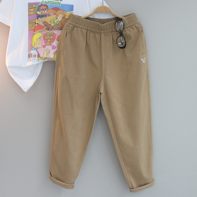 달콩 여성 마우스자수스판배기팬츠 빅사이즈 오버핏 항아리바지