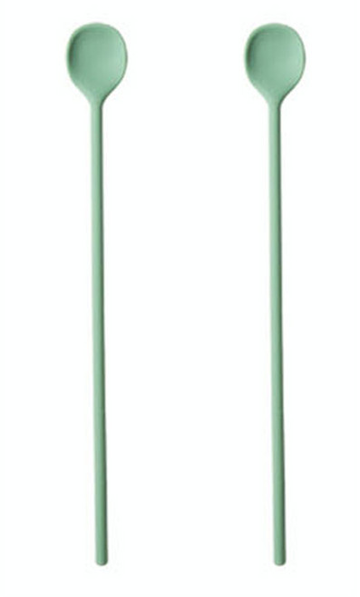 트래블앤쿡 국산 파스텔 실리콘 다용도 롱스푼 머들러, 그린, 2개