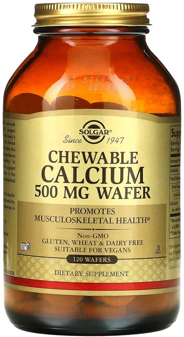 솔가 츄어블 칼슘 500mg 웨이퍼 120개입, 5개 - 쿠팡