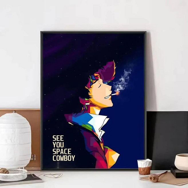 카우보이 비밥 클래식 포스터 거실 장식 벽 스티커 룸 벽장식, 1개, 3. 57x90cm No Frame / L.  n...