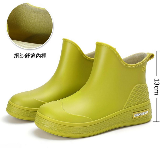 SHENSHENYU 日韓風短筒防滑女雨鞋