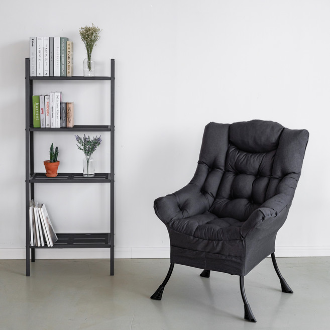 리빙앤모어 릴렉스 밀란쇼파/플러스 1인용쇼파 수유의자 편안한 푹신한 안락의자, 다크그레이 플러스