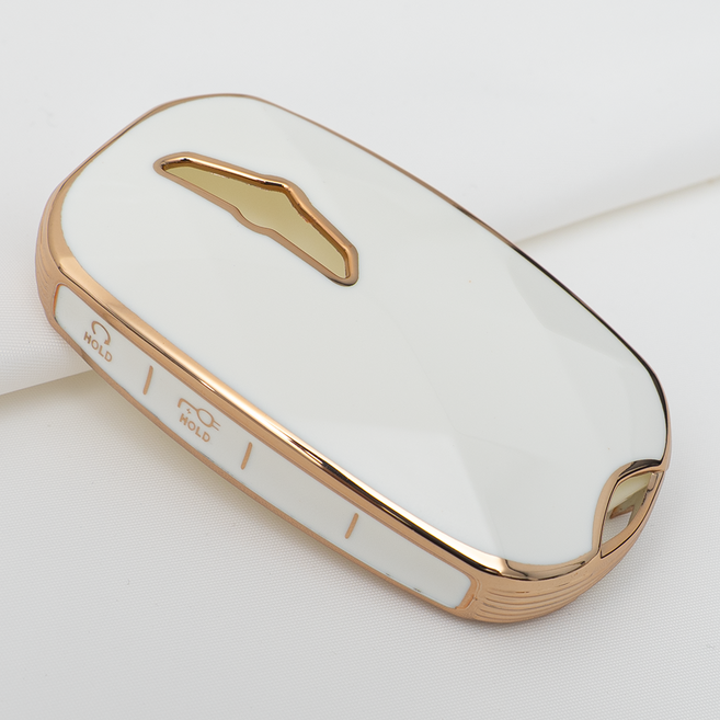 현대 GV 페이스리프트 호환 스마트 차 키케이스 키홀더 TPU 키커버 리모컨, TA87-6버튼, 화이트골드