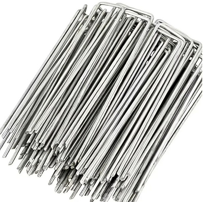 100개입 조경용 스테이플 U자형 정원용 핀 말뚝 정원 잔디 텐트 잡초 페그, 01 10X4CMX100pcs