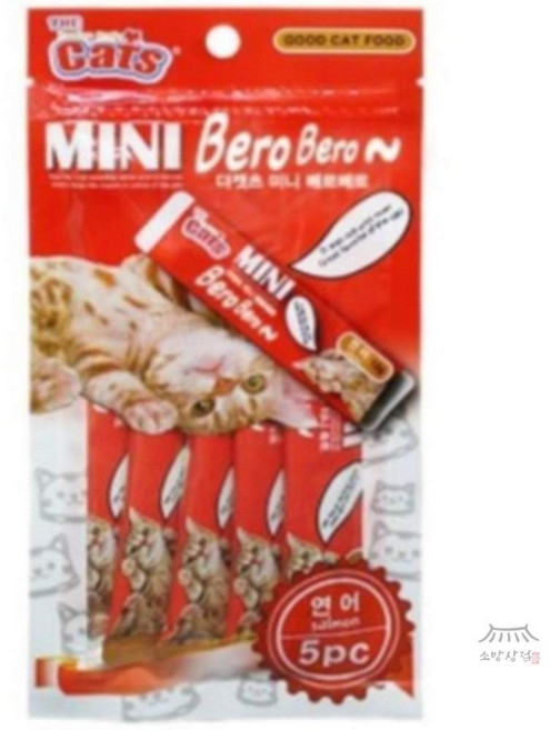 우노상점 [더캣츠] 미니베로베로 연어 5p 러시안블루간식