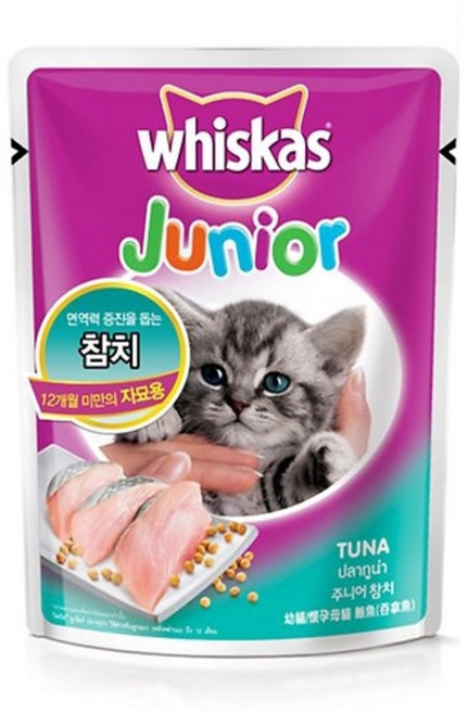 위스카스 주니어 참치 파우치85gx24개, 85g, 24개