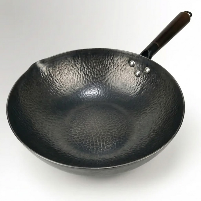GUSTO 窒化系列 手錘紋無塗層炒鍋, 黑色, 1個, 32cm