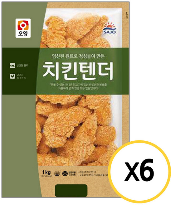 사조오양 치킨텐더, 1kg, 6개