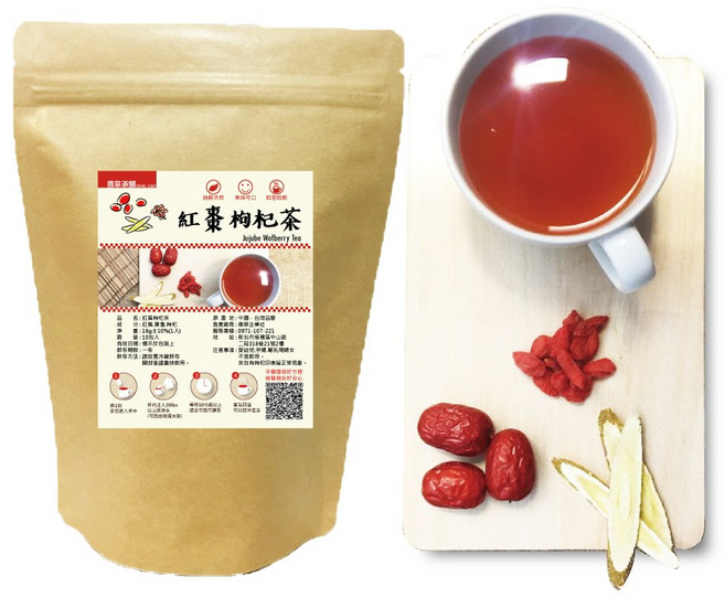 【鼎草茶舖】紅棗枸杞茶 超大份安迪湯 三角茶包好沖泡, 16g, 1套, 10個裝