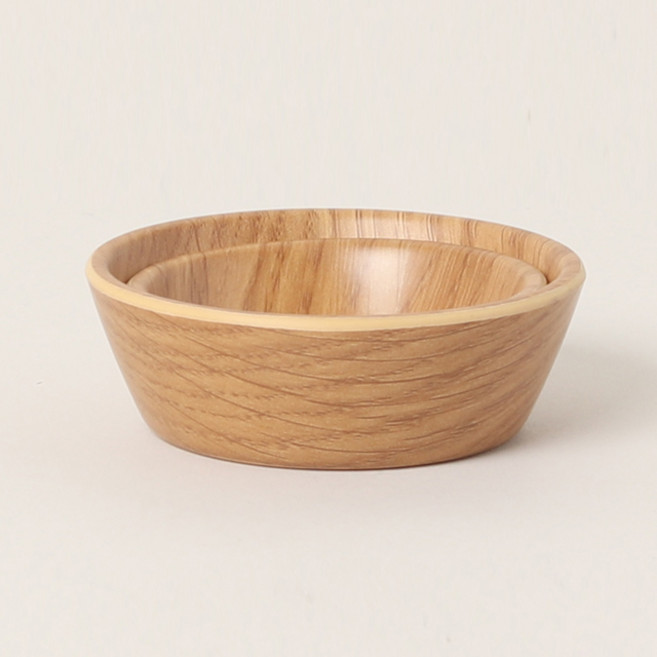 ZICCO 지코 멜라민 아카시아 우드 스타일 종지 2 Size 택 1 시럽 피클 양념 소스볼, 1개, 1)옐로우 우드 종지 1호(M2565)