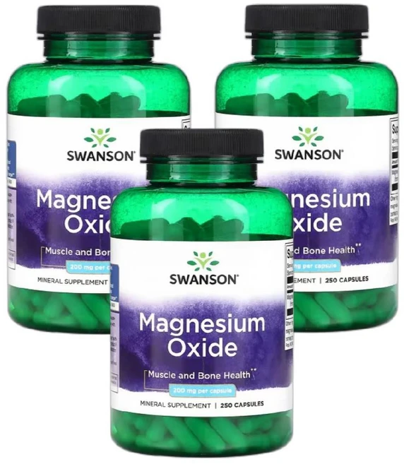 스완슨 Swanson 마그네슘 옥사이드 400mg 250캡슐 X 3통 산화 마그네슘, 250정, 3개 - 쿠팡
