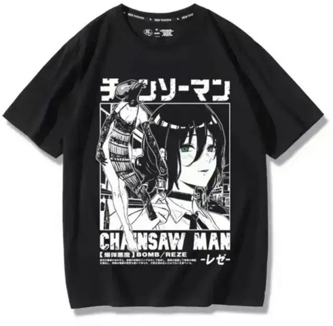 체인소맨굿즈 체인쏘맨 체인소멘 레제 애니티셔츠
