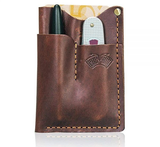 EASYANT 가죽 EDC 포켓 오거나이저 남성용 핸드메이드 칼집 나이프 홀스터 파우치 지갑 브라운, EASYANT 가죽 EDC 포켓 오거나이저 남성용 핸드