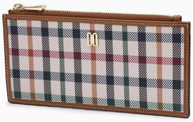 닥스 센티너리 체크 브라운 소가죽 슬림 장지갑 YMDCHO459W2