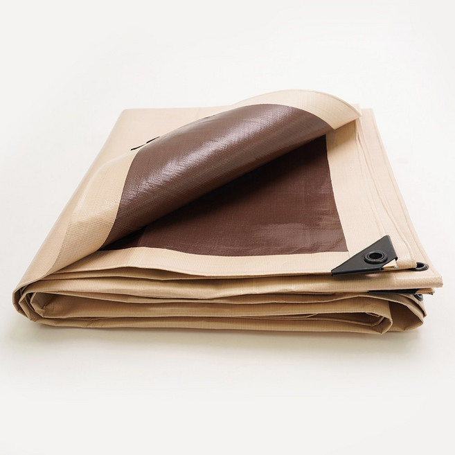 유일방수포 그라운드시트 양면코팅 텐트방수포 천막 타프, 베이지/브라운