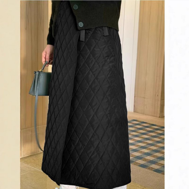 티류으스 여성용 패딩 담요 치마 방한 롱 스커트 겨울 캠핑 등산 무릎 보온 방풍 누빔 퀼팅 A라인 CQ