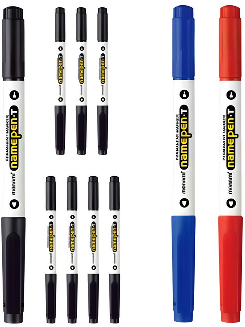 모나미 네임펜T 흑색 8p + 청색 2p + 적색 2p, 혼합색상, 1세트