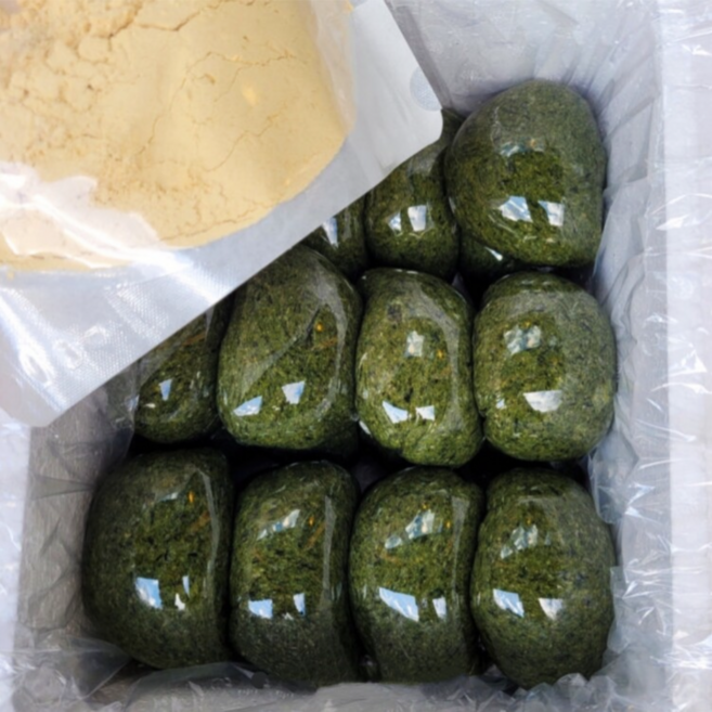 현미 쑥인절미, 100g, 20개, 콩고물 포함