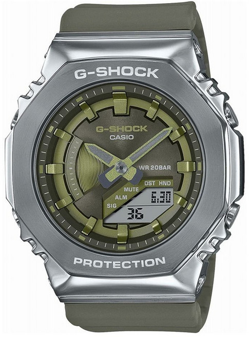 CASIO 卡西歐 G-SHOCK 金屬外殼防水防震 20 bar 女性運動手錶 GM-S2100-3AJF