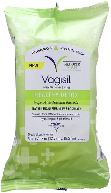 Vagisil 매일 상쾌한 티슈 건강한 디톡스 일회용 티슈 20장, Vagisil매일상쾌한티슈건강한디톡스일회용티슈20장, 1개 - 쿠팡