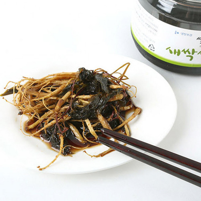 300g 밑반찬 장아찌 새싹삼 새싹삼절임 인삼장아찌 인삼짱아찌 인삼절임 고기쌈, 1개
