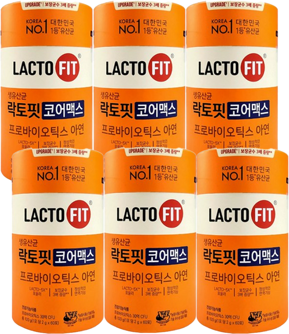 락토핏 종근당건강 생유산균 코어맥스, 120g, 6개
