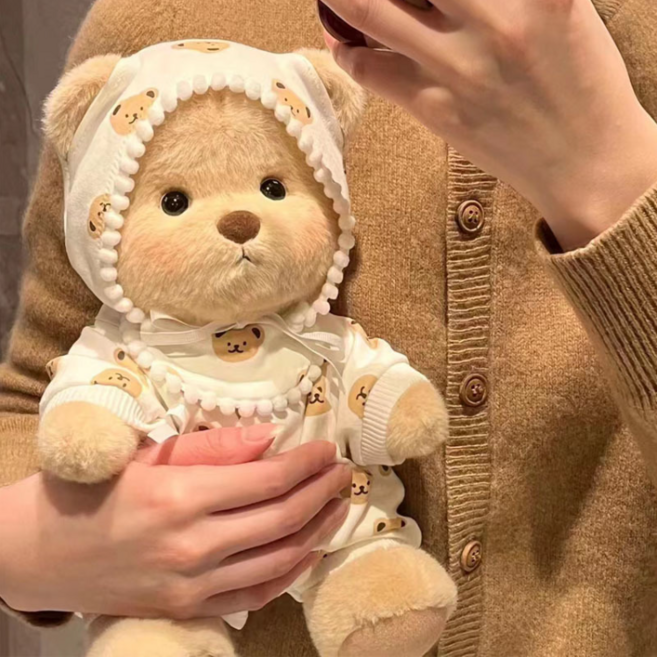 곰 인형 30cm 아기 곰 곰돌이인형 애착인형 관절인형 옷세트, 베이비 롬퍼 세트, 1개