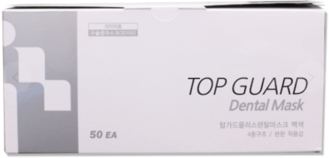 탑가드 덴탈마스크 흰색 50매입, 50개입, 1개