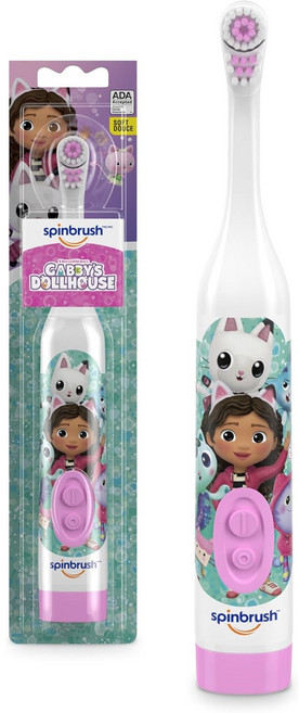 스핀브러시 Spinbrush 개비의 인형의 집 전동 유아 칫솔, 1개