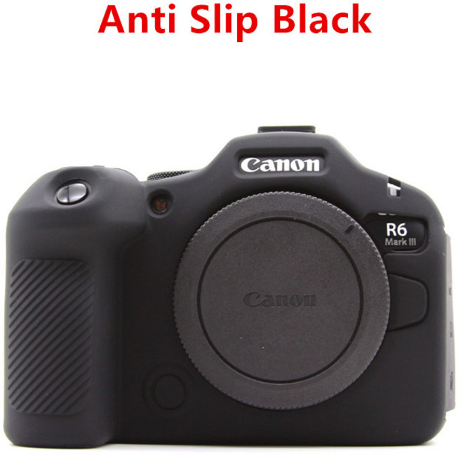 Eazedream R6III 고무 실리콘 케이스 바디 커버 보호용품 캐논 EOS R6 Mark III 카메라, 안티 슬립 블랙