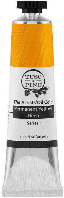 Tusc & Pine 아티스트 오일 페인트 - 티타늄 화이트 (아마씨) 40ml 황변 없음 풍부하고 크리미 한 일관성 최대 안료 부하 소량 가공 페인트 전문 아티스트, 1개(1개입), 영구 옐로우 딥