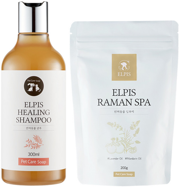 강아지 고양이 비누 민감성 습진 각질 피부염 피부세정 노폐물제거 탄산 입욕 샴푸 린스, 힐링샴푸+탄산 라만스파, 1개, 300ml