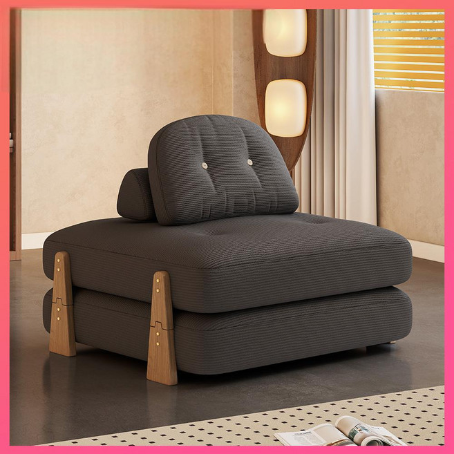 아이디어 쇼파 소파베드 다기능 모듈쇼파 1인용 접어식 소파 침대, 다크 그레이