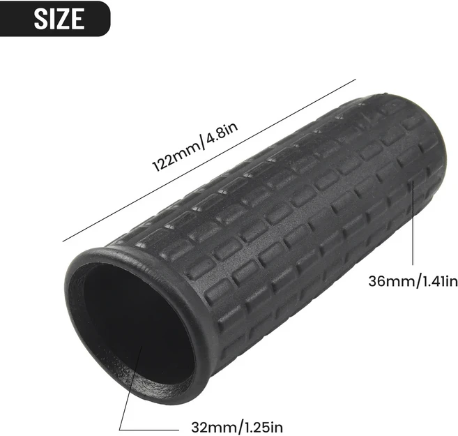 새로운 고무 핸들 수레 2pcs 2x 배 로우 블랙 카트 그립 바 플라스틱 교체, 04 122 x 32mm, 01 CHINA